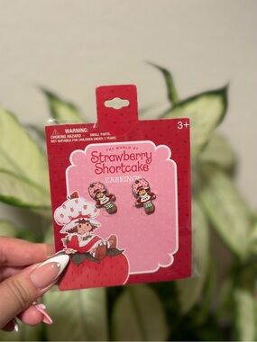Strawberry Shortcake Pink Logo Earrings